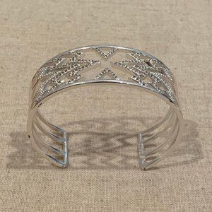 Cutout Silvertone Cuff